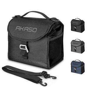 AKASO Insulated Cooler Lunch Bag-Collapsible Lunch Box for Men Women, Freezable Small Cooler Bag Adult LeakProof&Waterproof for Office Work School Picnic Beach Workout Travel(Black)