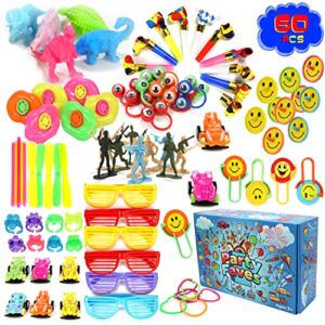 Party Faves 60PC Party Favors for Kids Goodie Bags Birthday Classroom Carnival Treasure Box Prizes Pinata Stuffers