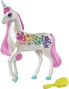 Barbie Dreamtopia Brush ‘n Sparkle Unicorn with Lights and Sounds, White with Pink Mane and Tail, Gift for 3 to 7 Year Olds [Amazon Exclusive]