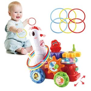 Baby Chicken Musical Learning Infant Toys Baby Ring Toss Game with Music & Lights, Family Interactive Games Car Toys, Light Up Toys for Toddlers, Baby Learning Development Toy Christmas Birthday Gift