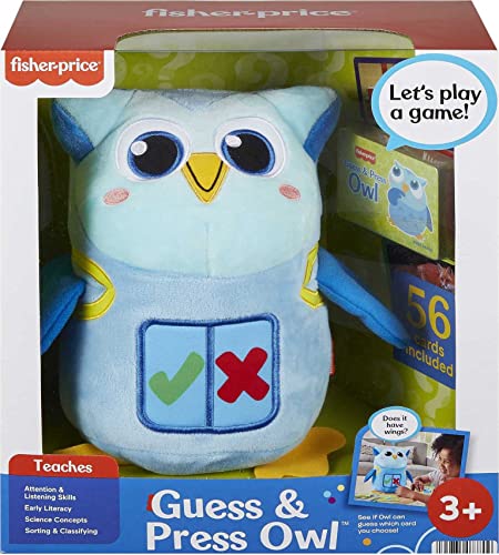 Fisher-Price Guess & Press Owl, Interactive Plush Electronic Learning Toy for Preschool Kids Ages 3 Years and up | The Storepaperoomates Retail Market - Fast Affordable Shopping