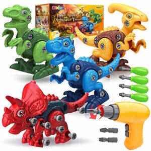 BAODLON Dinosaur Toys for 3 4 5 6 7 Year Old Boys, Take Apart Dinosaur Toy for Kid 3-5 5-7 Building Toy with Electric Drill, Learning Educational STEM Construction Toy Christmas Birthday Gift Boy Girl