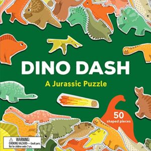 Dino Dash: A Jurassic Puzzle with 50 Shaped Pieces