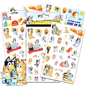 Bluey Sticker Set for Kids – Bluey Party Supplies Bundle with 4 Sheets of Bluey Stickers Plus Bonus Stickers, More (Bluey Crafts)