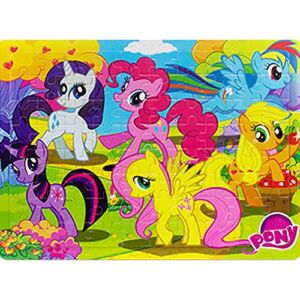 Wood Floor Pony Jigsaw Puzzle 60 Pieces for Kids Age 3-5 Animal Puzzle with Floor and Poster