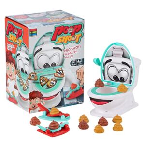 Family Poop Shoot The Toilet Creative Toy for 4-12 Years Boys and Girls ,Include 12 Poops, 2 Launchers and A Sticker