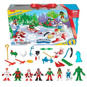 Imaginext Fisher-Price DC Super Friends, Advent Calendar,, Set of 24 Preschool Toys for Pretend Play Ages 3 Year and up