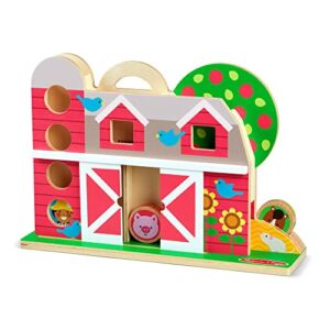 Melissa & Doug GO Tots Wooden Barnyard Tumble with 4 Disks – Farm Themed Toys, Stack And Drop Developmental Toys For Toddlers Ages 1+