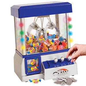 Toy Grabber Claw Machine For Kids – Electronic Arcade-Style Game for Kids and Parties – Ideal For Use With Small Toys / Candy – Features LED Lights and Sound Effects, 13.5 x 10 x 7.5 inches