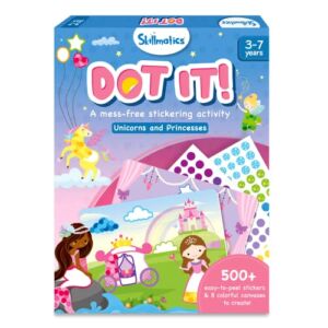 Skillmatics Art Activity : Dot it! | No Mess Sticker Art, Gifts for Kids Ages 3 to 7 | Complete 8 Unicorn & Princess Themed Pictures