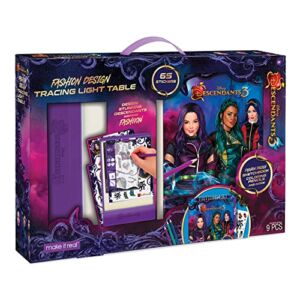 Make It Real – Disney Descendants 3 Sketchbook with Tracing Light Table. Fashion Design Tracing and Drawing Kit for Girls. Includes Sketch Pages, Stencils, Stickers, and Backlit Tracing Pad