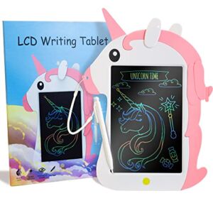 LCD Writing Tablet for Kids, Unicorn Toddlers Toys Reusable Doodle Scribbler Board with Stylus, Educational Learning Drawing Pad Christmas Birthday Gift for 3-6 Years Old Girls Boys