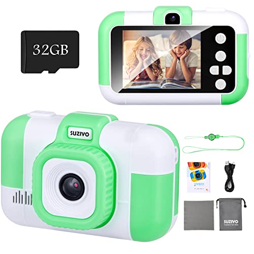 SUZIYO Kids Video Camera, Best Christmas Birthday Gifts Toys for Children, Toddlers Selfie Digital Camcorder 1080P Dual Lens 2.4 Inch HD for Age 3-8 Years Old Boys & Girls (with 32G SD Card, Green) | The Storepaperoomates Retail Market - Fast Affordable Shopping