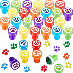 Chinco Dog Paw Print Stamp Self Inking Stamps Teacher Mini Stamps Colorful Stamp Party Favors Assorted Stamp Set for Classroom Party Educational Learning Activities (48 Pieces)
