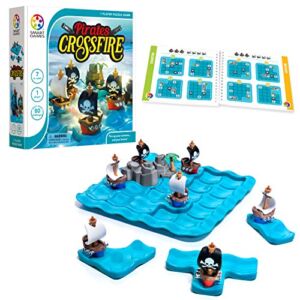 SmartGames Pirates Crossfire Board Game with 80 Challenges and 4 Playing Modes for Ages 7 – Adult