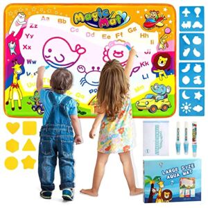 Water Doodle Board Drawing Mat Toys for 2 3 4 5 6 7 Years Old Baby Boys Girls, Painting Writing Magic Mat with Pens, Kids Education Learning Toys for Toddler Toys Gifts Age 2-4