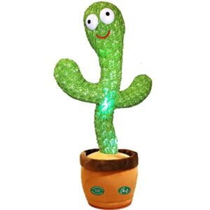 Pbooo Dancing Cactus Toy,Talking Repeat Singing Sunny Cactus Toy 120 Pcs Songs for Baby 15S Record Your Sound Sing+Repeat+Dancing+Recording+LED