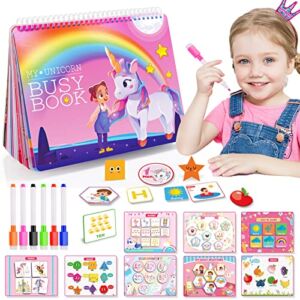 Kids Toys Montessori Toys for Toddlers, Unicorns Gifts for Girls Age 3-5 Newest 30 Themes Busy Book for Kids Preschool Educational Learning Toys for 3-5 Year Olds Girls Preschool Learning Activities
