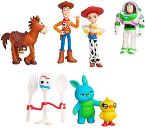 7pcs Cup Cake Toppers Baby Toys Story Cake Decoration Figures Game Figures Toys Baby Toys Story Cupcake Figurines Party Supplies for Kids Fans Birthday Cake Party Decoration 2.7-3.9 inch