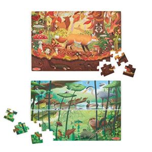 Melissa & Doug Double-Sided Seek & Find Puzzle – Outdoor-Themed Double-Sided Wildlife Puzzle For Kids