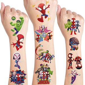 8 Sheets Spider Temporary Tattoos for Kids Spider Birthday Party Supplies Favors Decorations Cute Fake Tattoos Stickers Spider Party Decorations