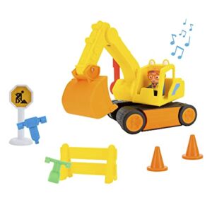 Blippi Excavator – Fun Freewheeling Vehicle with Features Including 3 Construction Worker, Sounds and Phrases – Educational Vehicles for Toddlers and Young Kids