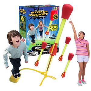 Original Stomp Rocket – Ultra Rocket Launcher for Kids – Soars 200 Feet – 4 High Flying Rockets and Adjustable Launcher – Fun Outdoor Toy and Gift for Boys or Girls Age 5+ Years Old