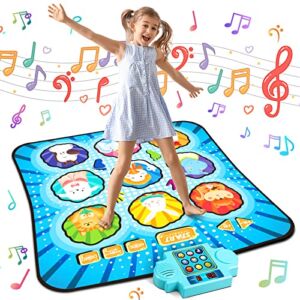 RenFox Dance Mat, Gifts Toys for Girls 3 4 5 6 7 8 Years Old, 8 Challenge Levels & 8 Demo Songs, Dance Mat for Kids Music Animal Themed Dance Pad Birthday Gifts for 3-9 + Year Old Girls
