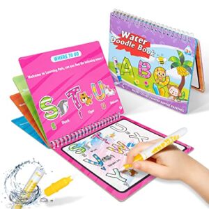 Educational Learning Toy for Toddlers 1-3, Water Doodle Book Toys for 1 2 3 Year Old, Magic Coloring Books for Kids Age 2 3 4 1 Year Old Boy Girl Toys, Best Gifts!