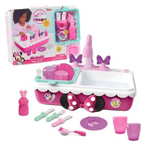Minnie’s Happy Helpers Magic Sink Set, Pretend Play Working Sink, Kids Kitchen Set Toys, by Just Play, Multi-color