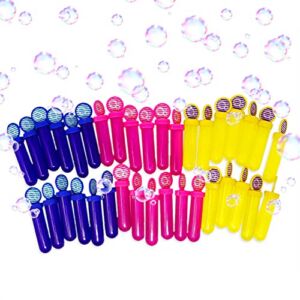 Boley 36 Count Bubble Sticks Pack – Blue, Yellow, and Pink Bubbles Sticks for Kids, Children, Toddlers – Large Bulk Pack for Party Favors and Stocking Stuffers!
