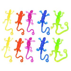 NUOBESTY 15Pcs Stretchy Sticky Lizards Toys Funny Sticky Lizards Mini TPR Lizard Toys for Kids Party Favors Goodie Bags Filler