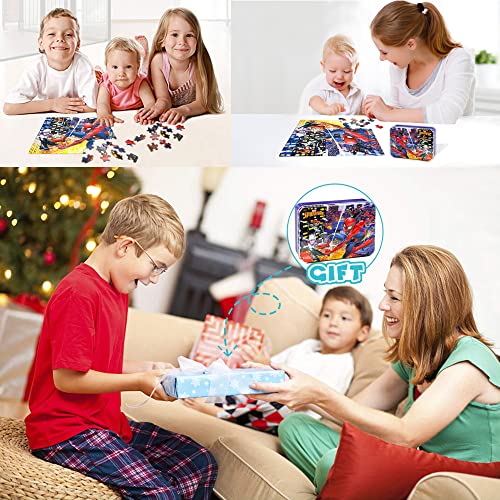 LELEMON 100 Pieces Spiderman Jigsaw Puzzles in a Metal Box for Kids Age for 4-8 Boys Girls Toy Puzzles Children Learning Educational Puzzles Toys | The Storepaperoomates Retail Market - Fast Affordable Shopping