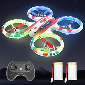 BEZGAR HQ051 Mini Drone for Kids – RC Drone Indoor, LED Remote Control Drone with 3D Flip, Headless Mode and 2 Speed Propeller Full Protect Small Drone for Beginners, Great Gifts for Boys and Girls