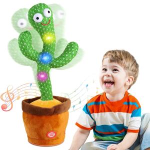 Baby Toys Dancing Talking Cactus for Boys Girls,Dancing Singing Talking Recording Mimic Repeating What You Say Cactus Toy with 120 English Songs Electronic Light Up Plush Cactus Give for Kids Gifts