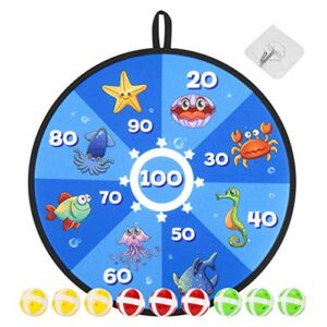 Toddler Toys Dart Board, Kids Games for Indoor Outdoor Sport Play, Safe Dart Board for Kids with 9 Sticky Balls, Best Gift Idea for Boys Girls Ages 3 Year Old and Up, Toddler Activity(14 Inches)