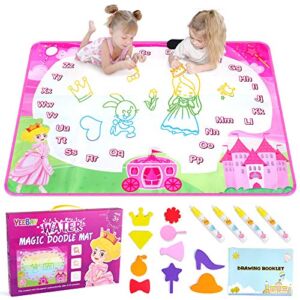 YEEBAY Water Doodle Mat, Princess Water Coloring Mats, Kids Painting Writing Doodle Board Toy, Gifts for Age 3,4,5 Year Old Kids, Toddlers, Girls
