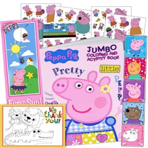 Coloring and Activity Set – Bundle Includes Peppa Pig Coloring Book, Peppa Pig Stickers, and 2-Sided Door Hanger (Peppa Coloring Book & Stickers)