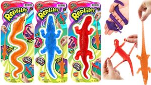 JA-RU Super Stretchy Sticky Reptiles Snake, Lizard & Alligator (3 Units Assorted) Prank Squishy Sticky Toy Party Favors Toy for Kids, Pinata Filler, Bulk Toys, Snap Hand Like Fidget Toy. 429-3A