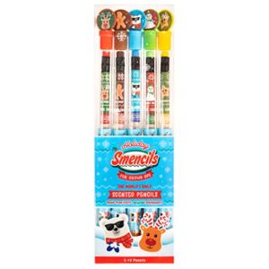 Holiday Smencils for Grown Ups – HB #2 Scented Fun Pencils, 5 Count – Stocking Stuffer, White Elephant Gifts for Adults, Office Supplies, Party Favors