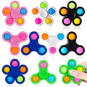GOHEYI Pop Spinner Toys 10 Pack Party Favors for Kids Christmas Decorations Goodie Bags, Pop Spinners Fidget Toy Bulk Pack, Fidget Toys for Kids Stress Relief Anti-Anxiety ADHD
