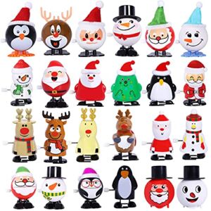 Max Fun 24 Pack Christmas Stocking Stuffers Wind Up Toys Assortment for Christmas Party Favors Goody Bag Filler (Christmas)