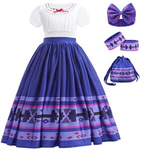 JOURPEO Magic Dress Costume Toddler Girls Cosplay Role Play Clothes Kids Halloween Stage Show Party Dress Up (7-8 Years, Blue)