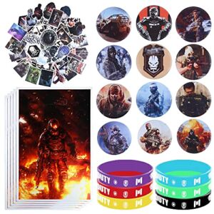 84pcs Gaming Party Favors, Boy’s Birthday Supplies, Party Gift Set Include Bracelets, Stickers, Badges, Goodie Bags