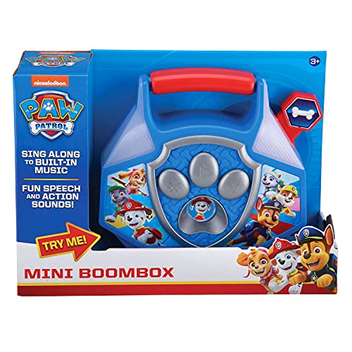 eKids Paw Patrol Toy Mini Boom Box, Built-in Music, Flashing Lights and Sound Effects, Lightweight Portable Musical Toy for Fans of Paw Patrol Toys and Gifts | The Storepaperoomates Retail Market - Fast Affordable Shopping