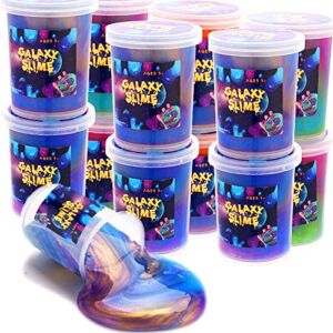 Magictoy 24 Packs Colorful Galaxy Slime, Stretchy & Non-Sticky,Christmas Stocking Stuffers Party Favors for Kids, Sensory and Tactile Stimulation, Stress Relief, Educational Game, for Girls & Boys