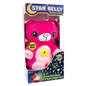 Ontel Star Belly Dream Lites, Stuffed Animal Night Light, Pretty Pink Kitty – Projects Glowing Stars & Shapes in 6 Gentle Colors, As Seen on TV
