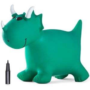 INPANY Dinosuar Bouncy Horse Hopper for Toddlers-Hopping/Hoppity/Bouncing/Bounce Horse, Jumping Horse, Inflatable Ride-on Animal Toy for Kids/ Children/ Boys/ Girls ( Pump Included)