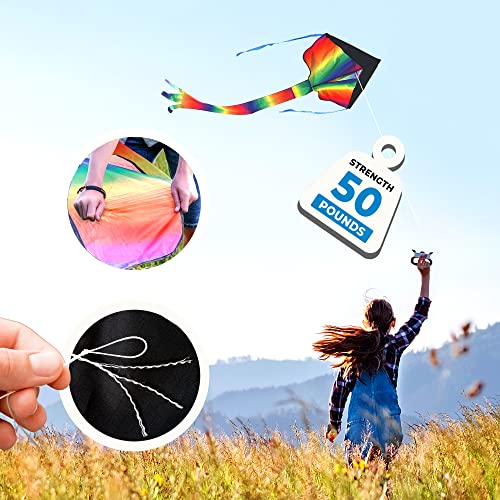 Extremely Easy to Fly Beginners Kites for Kids, Classic Rainbow Kids Kite for Family Outdoor Games and Activities, Soars High in Low Wind Speed – Kites for Adults, Kids Ages 4-8, 8-12 and Toddlers 3-5 | The Storepaperoomates Retail Market - Fast Affordable Shopping