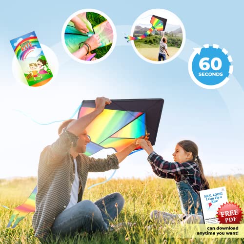 Extremely Easy to Fly Beginners Kites for Kids, Classic Rainbow Kids Kite for Family Outdoor Games and Activities, Soars High in Low Wind Speed – Kites for Adults, Kids Ages 4-8, 8-12 and Toddlers 3-5 | The Storepaperoomates Retail Market - Fast Affordable Shopping